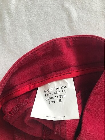 s Beden bordo Renk Bordo slim fit pantolon