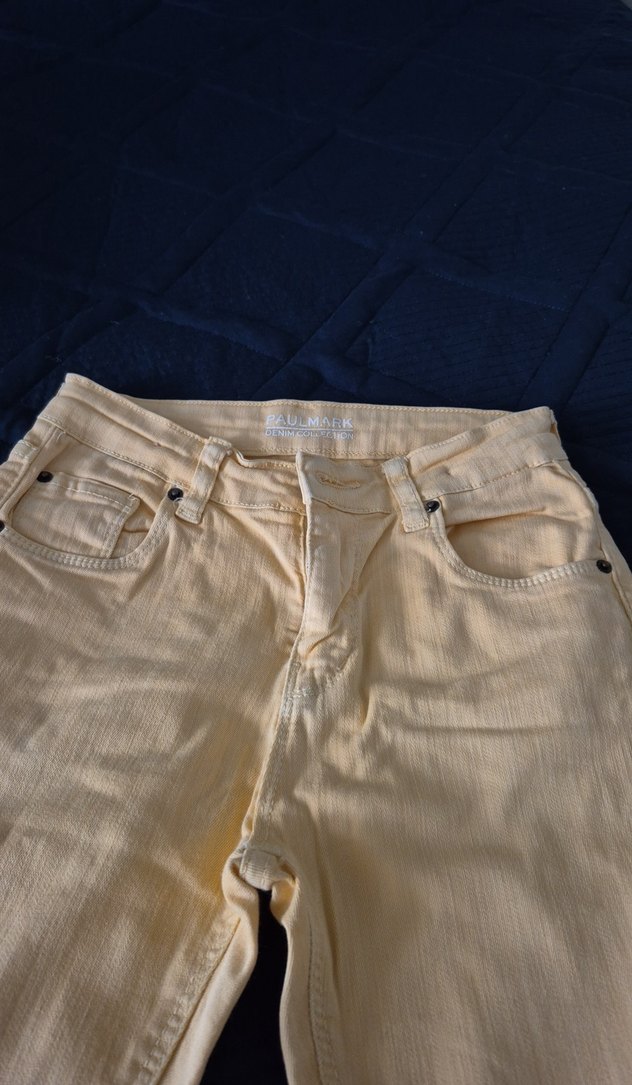 Bej Kız çocuk Kot Pantolon, Kemerli, Günlük - Görsel 2