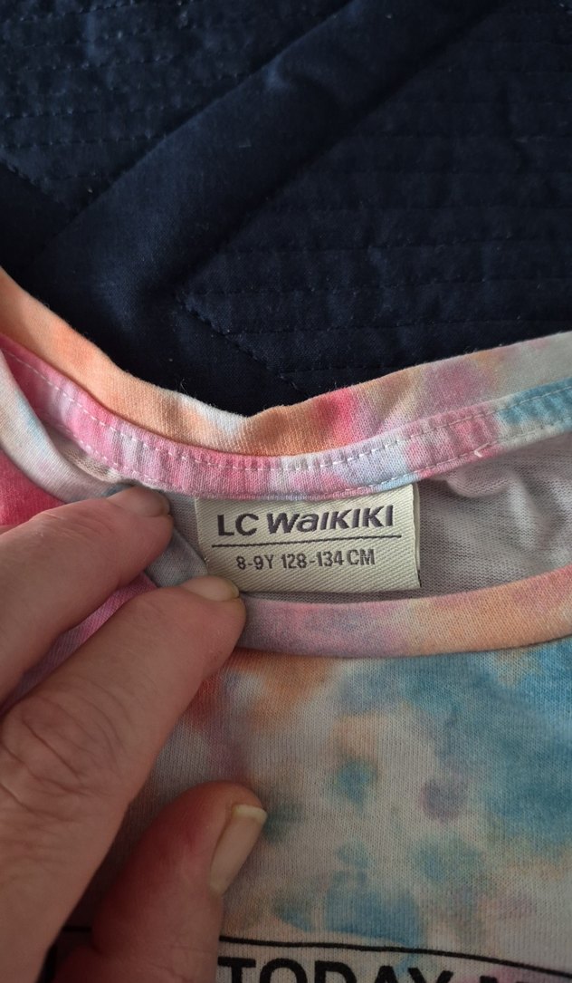 Kız Çocuk Çok Renkli Bağlama Desenli Askısız Tişört - Görsel 2