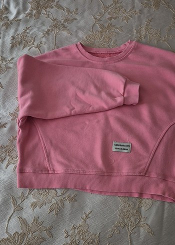 Pembe Oversize kız çocuk sivitşört - Görsel 3