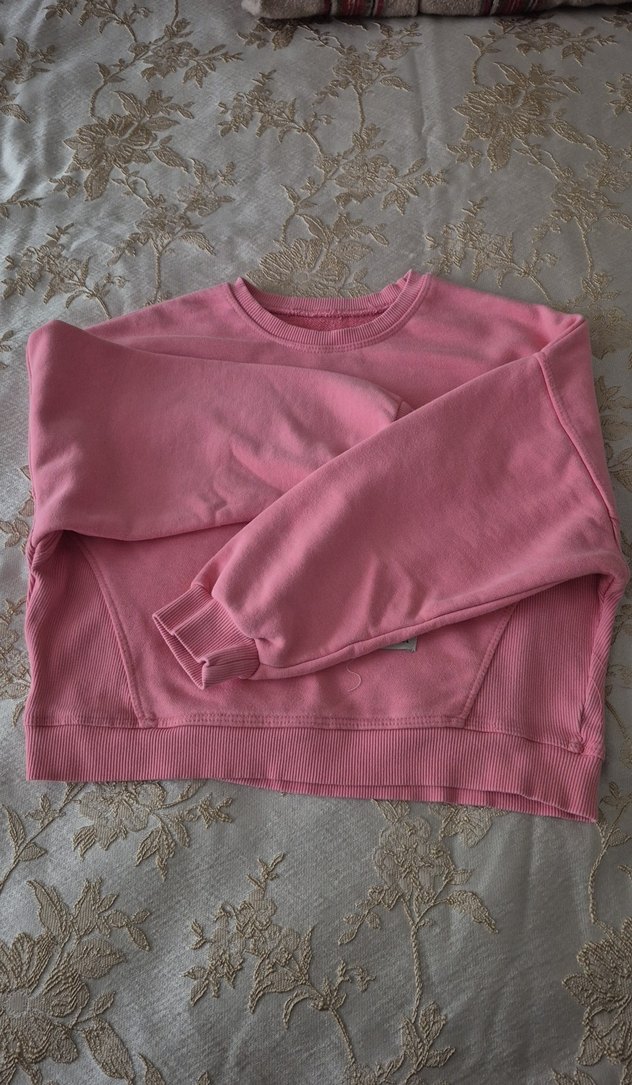 Pembe Oversize kız çocuk sivitşört - Görsel 4