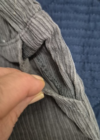 H&M Kız Çocuk Gri Kadife Pliseli Şort
