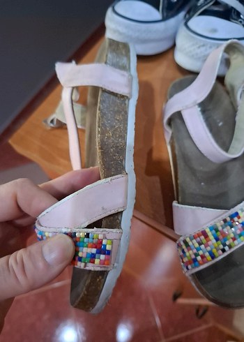 29 Beden çeşitli Renk Boncuk İşlemeli Bohem Kız Sandalet