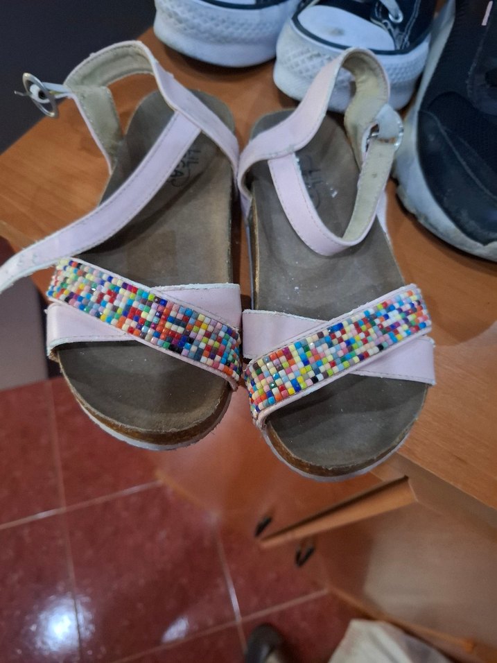 Boncuk İşlemeli Bohem Kız Sandalet - Görsel 2