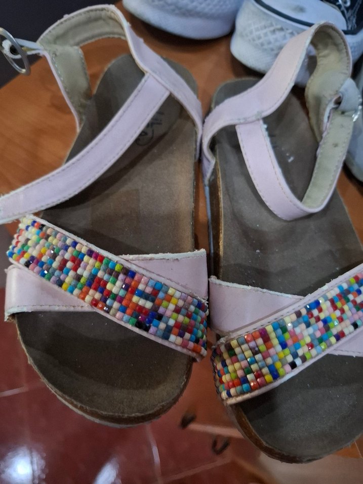 Boncuk İşlemeli Bohem Kız Sandalet - Görsel 3