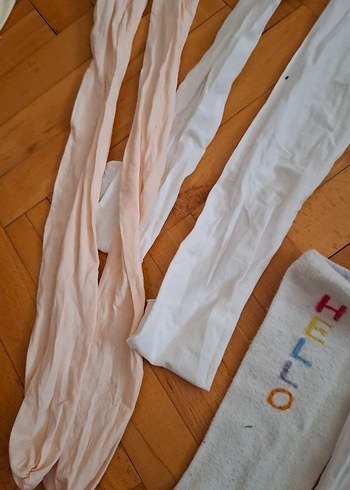 Çocuklar için beyaz keten külotlu çorap - Görsel 2