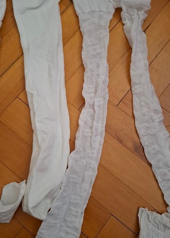 Çocuklar için beyaz keten külotlu çorap - Görsel 4