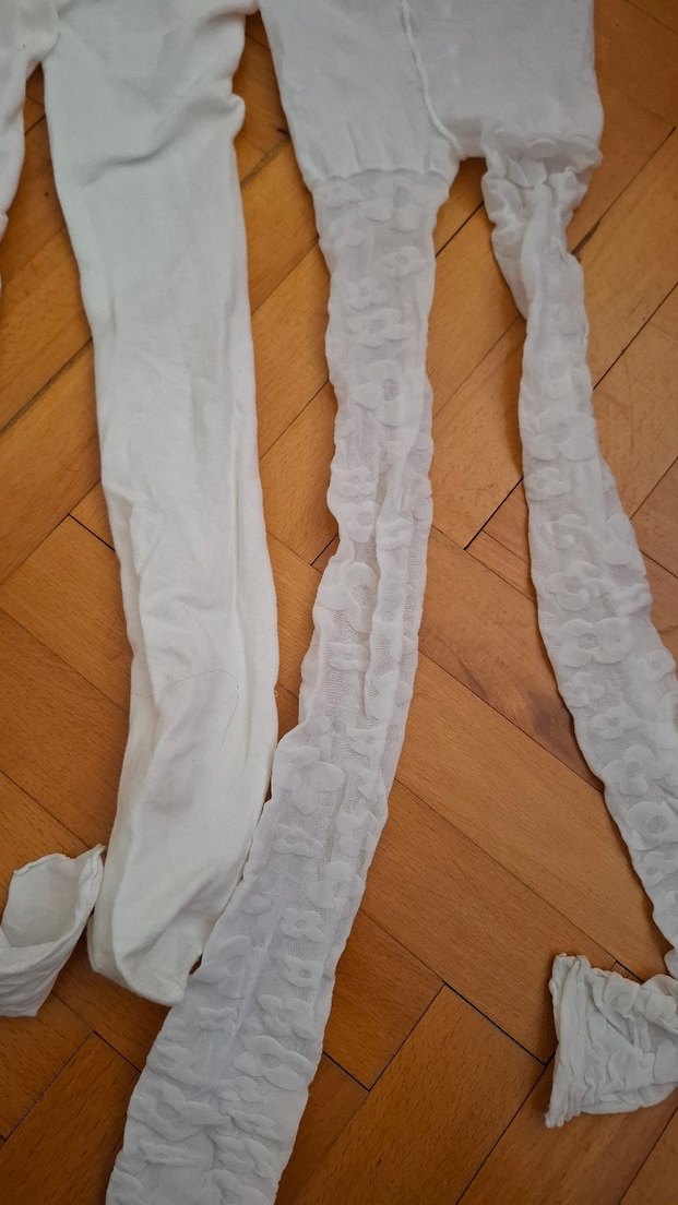 Çocuklar için beyaz keten külotlu çorap - Görsel 4