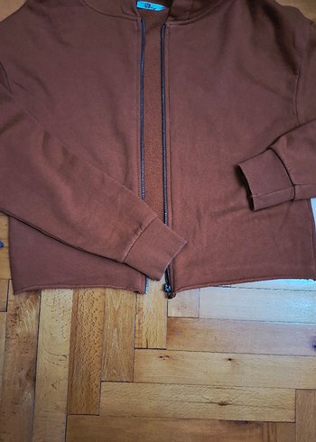 Kadın Kahverengi Fermuarlı Sweatshirt - Görsel 3