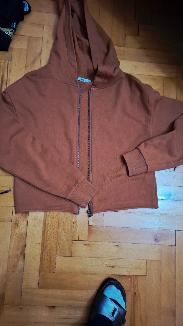 Kadın Kahverengi Fermuarlı Sweatshirt - Görsel 4