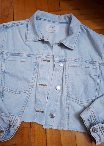 Mavi Düğmeli Midi Denim Ceket 11_12 yaş - Görsel 4