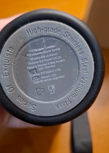 Siyah Seyahat Termosu Isı göstergeli - Görsel 5