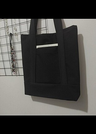 Siyah kanvas çanta