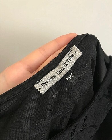 Bershka Bershka Siyah Dantelli Elbise