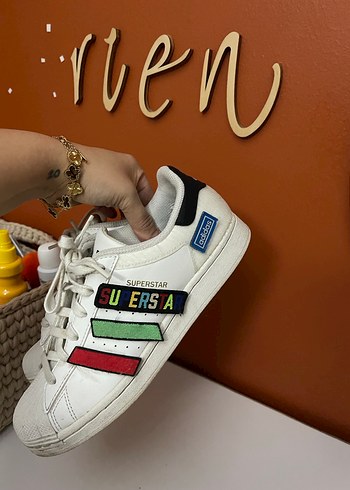 Beyaz Adidas Superstar Platform Spor Ayakkabı - Görsel 6