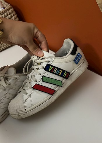 Beyaz Adidas Superstar Platform Spor Ayakkabı - Görsel 3