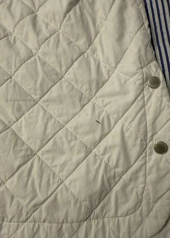 Düğmeli Beyaz Kadın Pamuk Ceket - Görsel 4