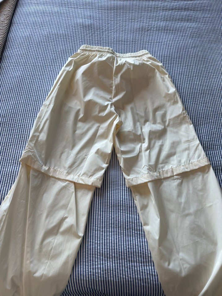 Kadın Beyaz Keten Pilili Midi Pantolon - Görsel 2