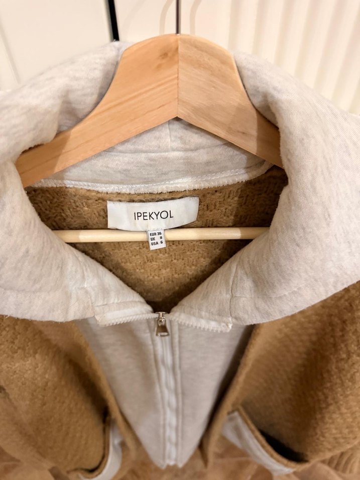 Örgü Kahverengi Hamile Hırka - Görsel 2