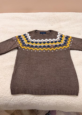 Tommy Hilfiger  Kahverengi Nakışlı Kazak - Görsel 2