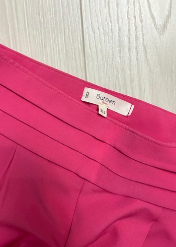 Kadın Pembe Pilili Kumaş Pantolon - Görsel 3