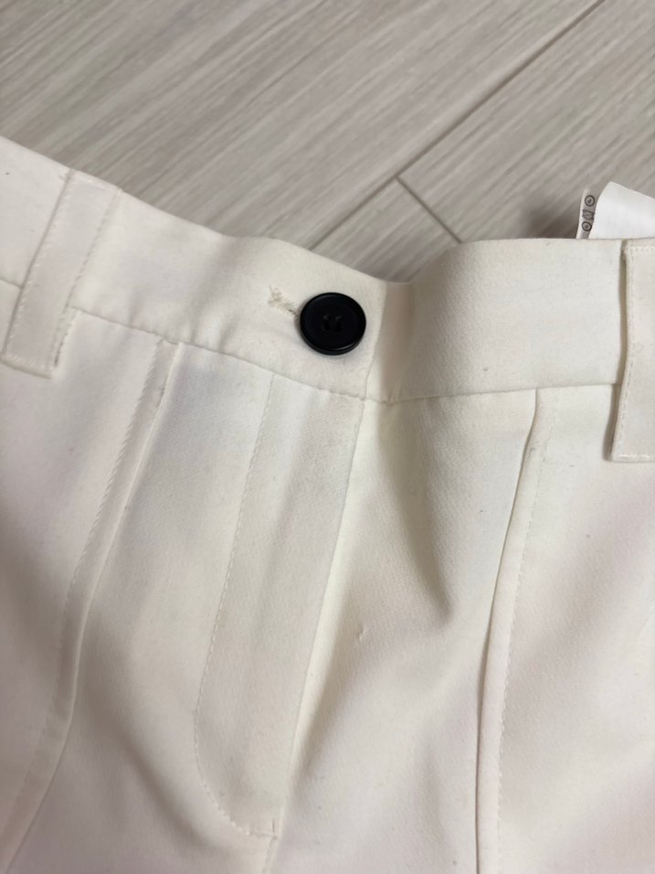 Beyaz Kemerli Midi Kadın Kumaş Pantolon - Görsel 2