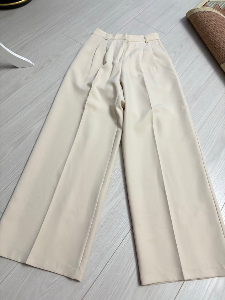 Bej Pilili Kadın Kumaş Pantolon - Görsel 2