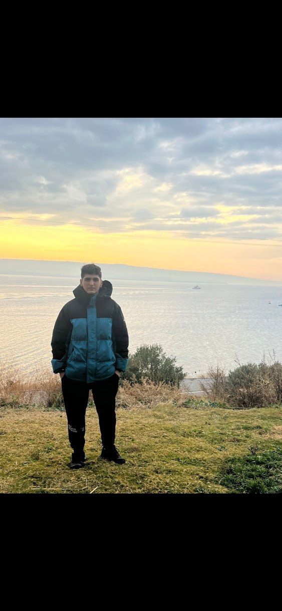 Mavi Siyah Şişme Kışlık Mont - Görsel 2