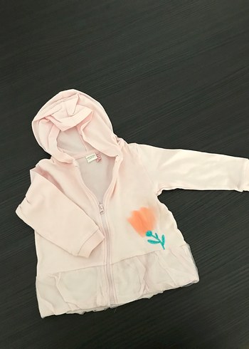Kız Çocuk Kapüşonlu Fermuarlı Sweatshirt