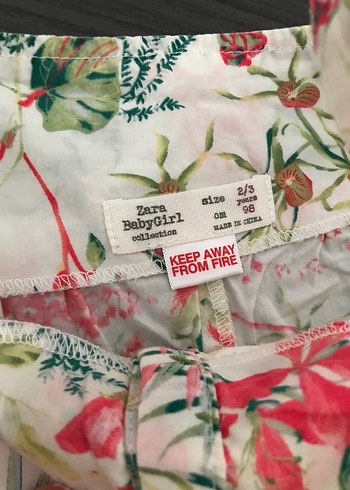 Zara Zara Çiçek Desenli Kız Çocuk Kolsuz Tulum