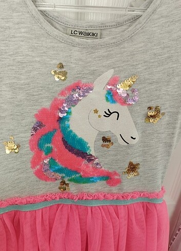 7 Yaş Beden çeşitli Renk Kız çocuk unicorn elbise