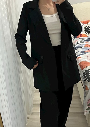 Trendyol & Milla Trendyol Dugmeli Siyah Kadin Blazer Ceket
