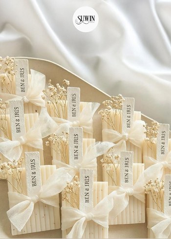 Nişan Hediyesi Beyaz Kokulu Sabun Seti - Görsel 3