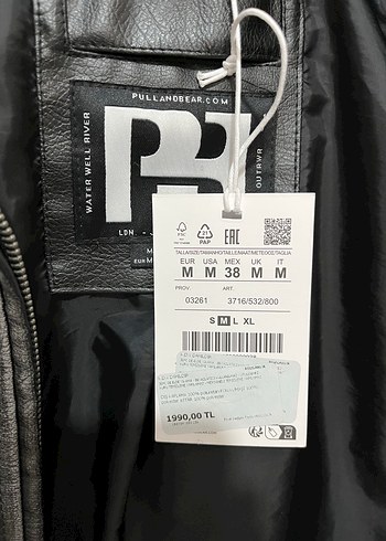 Pull and Bear Siyah Deri Ceket