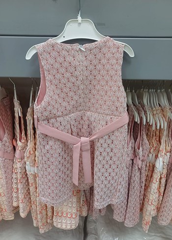 Civil Pembe Dantelli Kız Çocuk Elbisesi