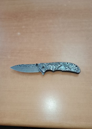Gri Geyik Desenli Katlanır Cep Bıçağı