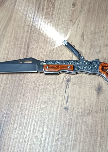 Beden kahverengi Renk Fenerli tüfek model D2 çelik manuel çakı