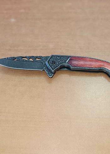 Kahverengi Saplı Oyma Detaylı Katlanır Bıçak