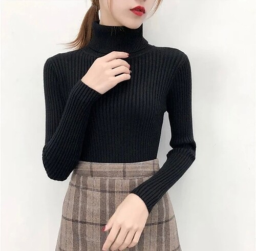 Boğazlı kazak unisex sıfır üründür her bedene uyumludur