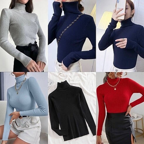 Yarım boğazlı kazak unisex sıfır üründür her bedene uyumludur