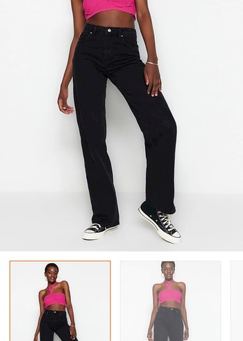 Kadın Siyah Regular Fit Denim Jean