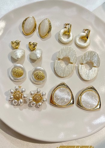 Kırmızı Mini Parlak Bohem Küpe Seti - Görsel 4