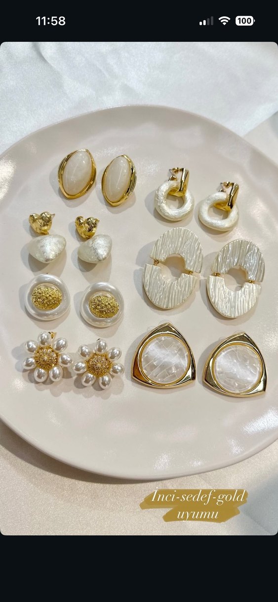 Kırmızı Mini Parlak Bohem Küpe Seti - Görsel 4