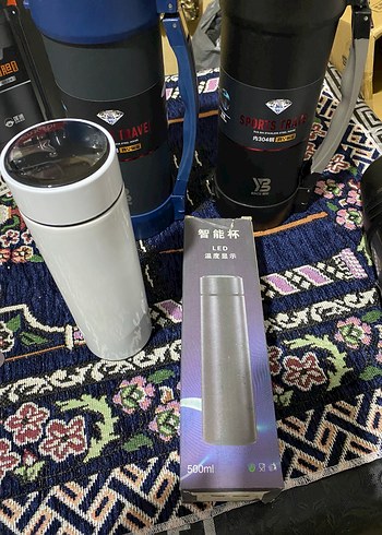 LED Ekranlı 500ml Beyaz Termos