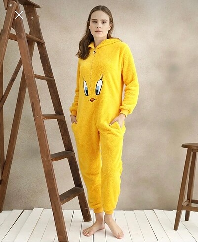 tweety peluş tulum pijama