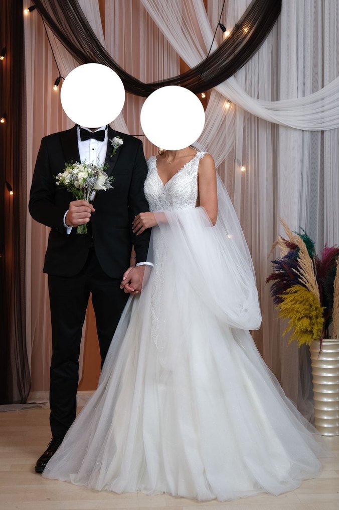 Modern Klasik A Kesim Beyaz Gelinlik - Görsel 3