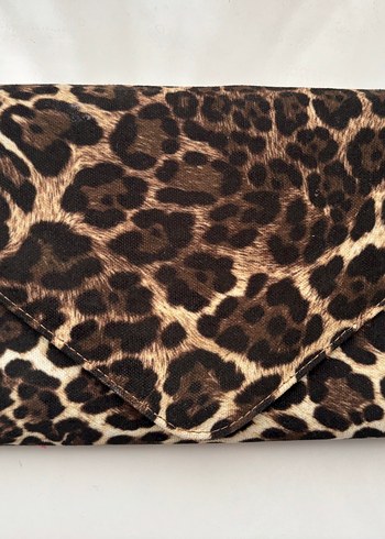 Kahverengi Leopar Desenli Süet Kadın Portföy Çanta - Görsel 2