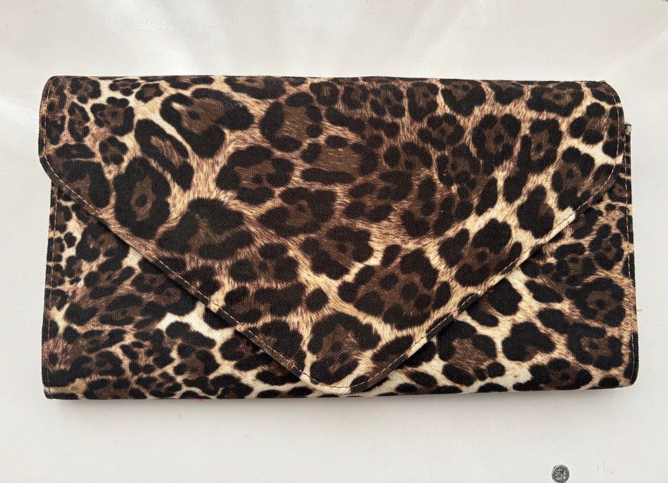 Kahverengi Leopar Desenli Süet Kadın Portföy Çanta - Görsel 2