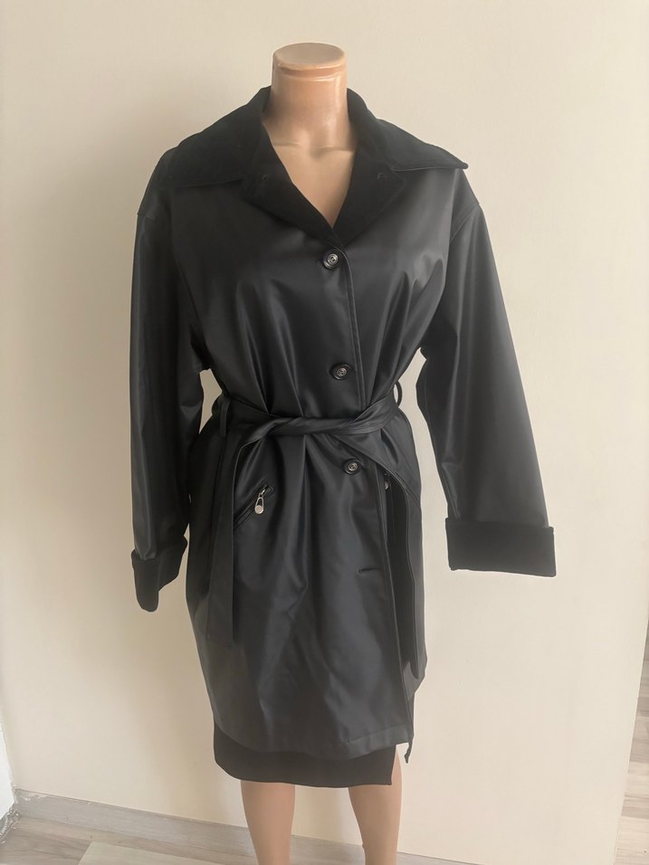 Yakası detaylı deri mont - Görsel 4