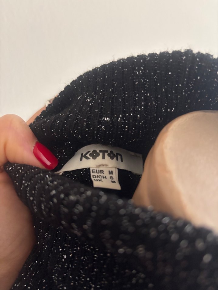 Kadın Simli Boğazlı İnce Triko Kazak - Görsel 4